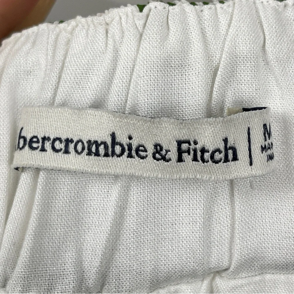 Abercrombie & Fitch Mini babydoll dress green white floral medium Tall - Picture 11 of 13